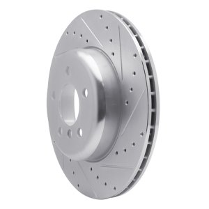 BMW 230I xDrive Brake Rotor (1) - Rear Right - R1 Concepts - Drilled & Slotted - Silver - `13-`21